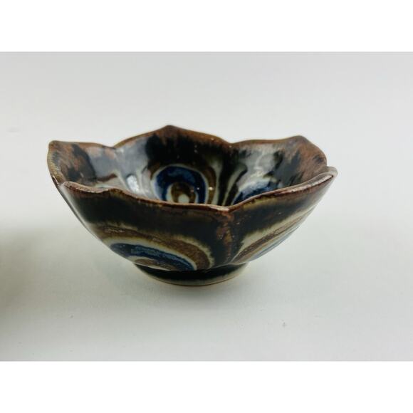 Set 2 Tonala Pottery 10" Lotus Plate Platter & Bowl El Palomar Mexico Signed Flo - Picture 6 of 15